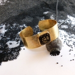 bracelet- doré à l'or fin- dentelle-noire-Belladone