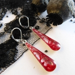 Boucles doreilles-argent-dentelle-goutte