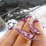 Boucles doreilles-argent-dentelle-goutte
