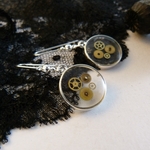 boucles d'oreilles-engrenages-mécanisme-industriel