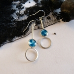boucles doreilles-dentelle bleu turquoise-Belladone