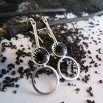 boucles d'oreilles-dentelle-noir et argent-Belladone