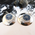 boucles d'oreilles-dentelle-noire argent-acier-Belladone