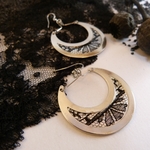 boucles doreilles-dentelle-noire argent-acier-Belladone