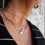 collier chauve-souris dentelle noire Belladone