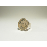 bague réglable ronde dentelle rose romantique