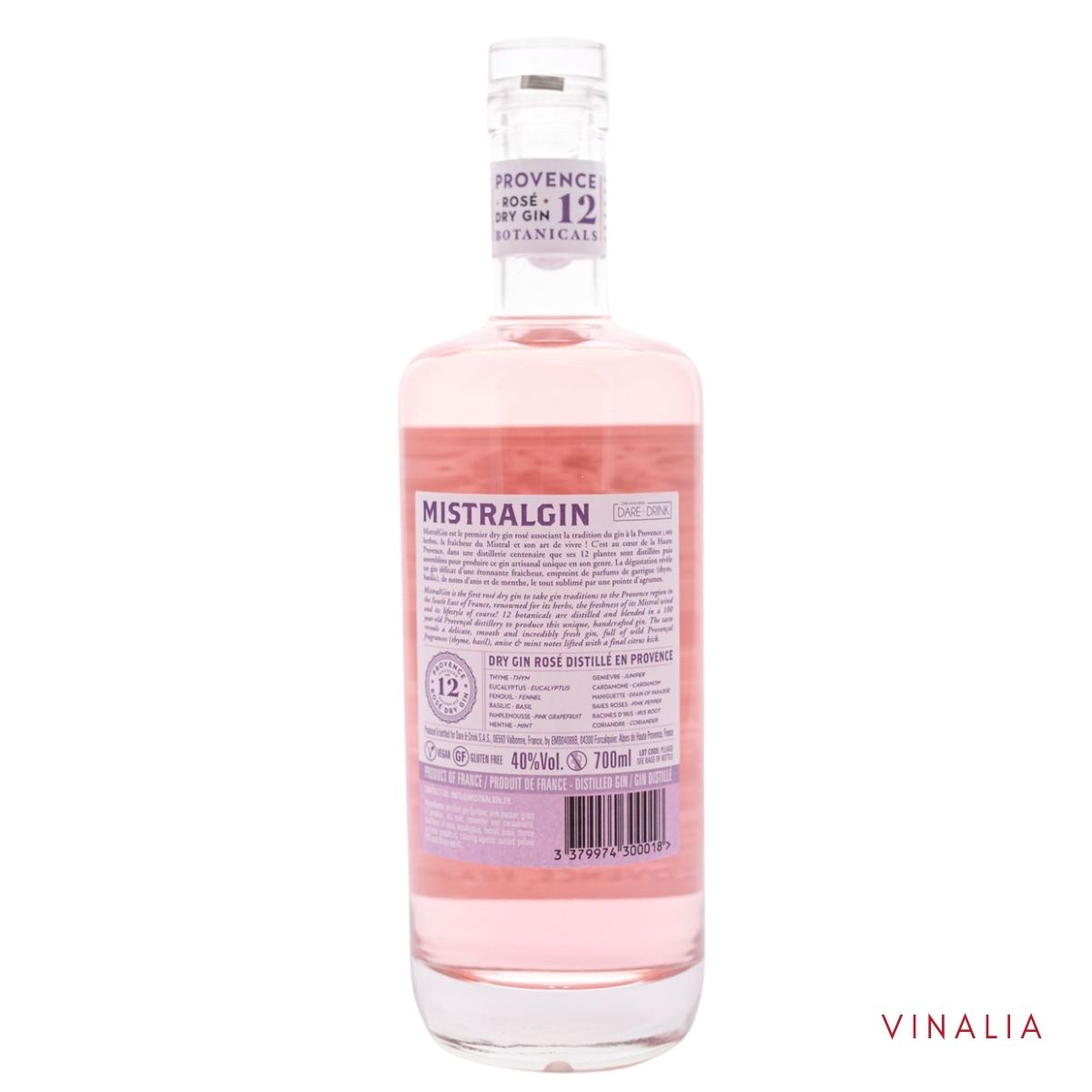 MISTRAL GIN contre étiquette