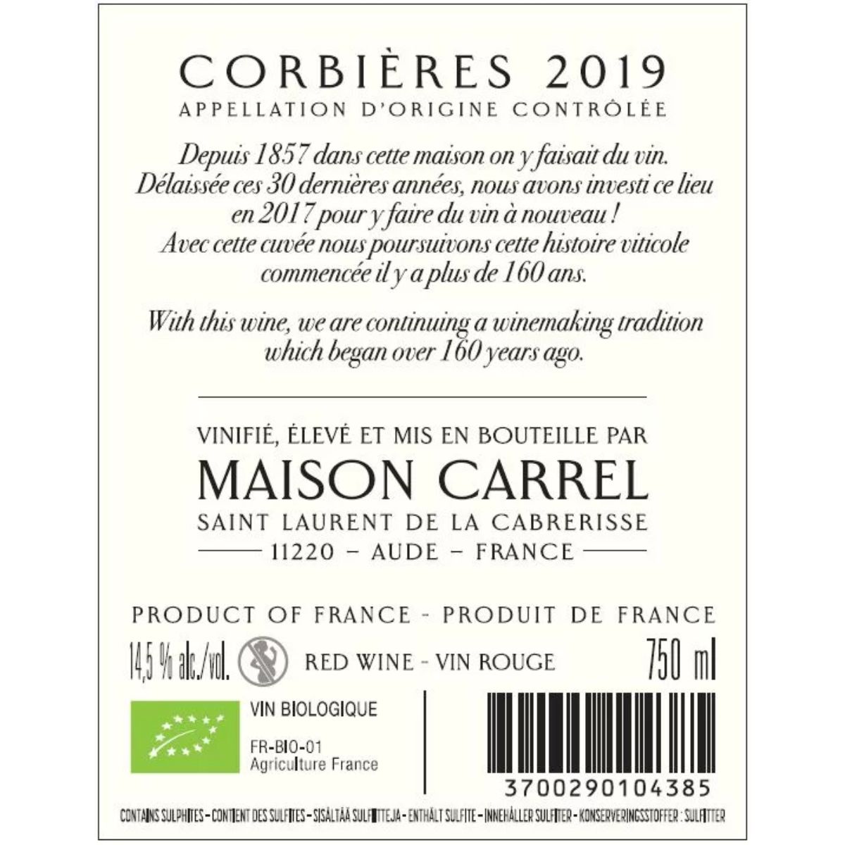 CORBIERES 2019