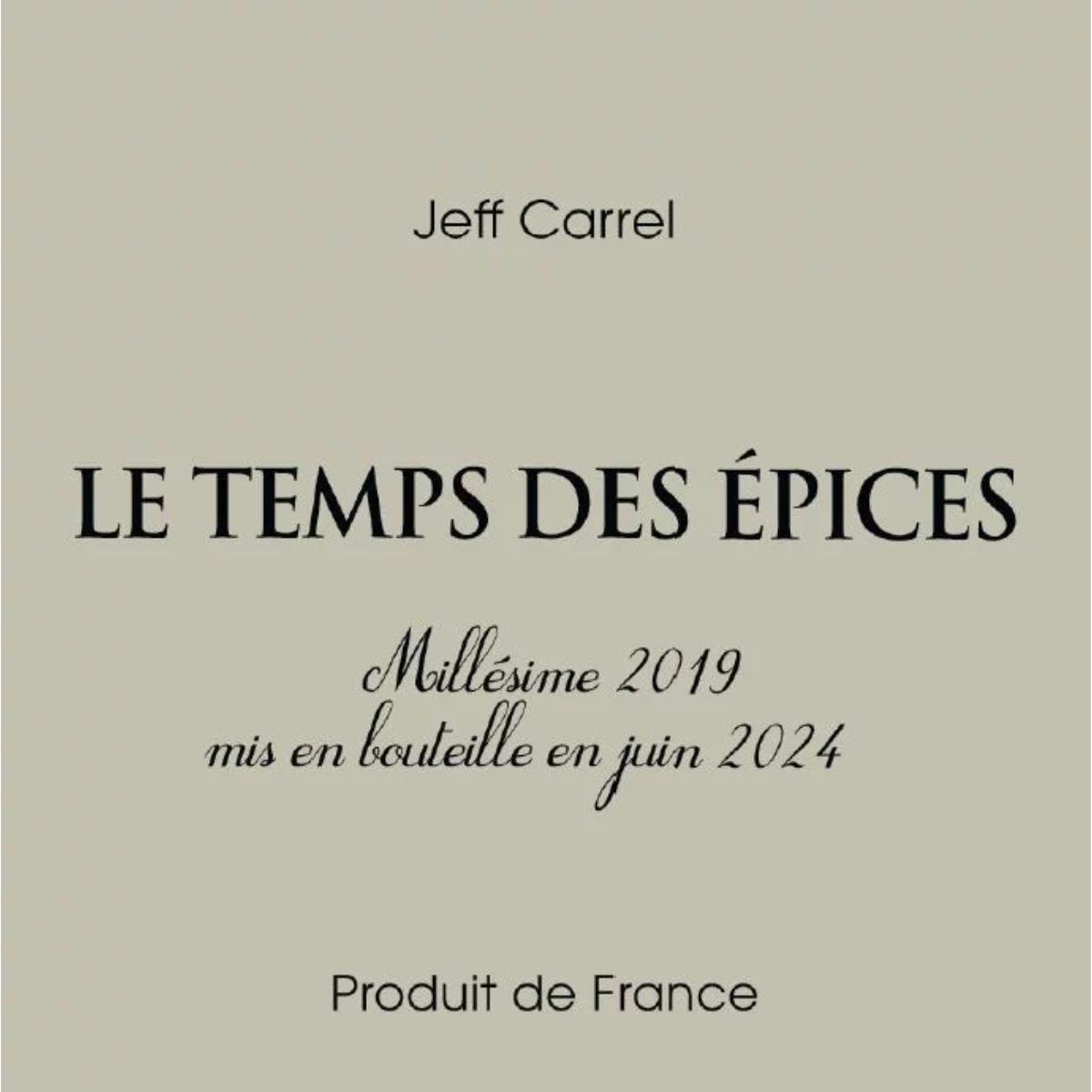 Le temps des epices etiquette
