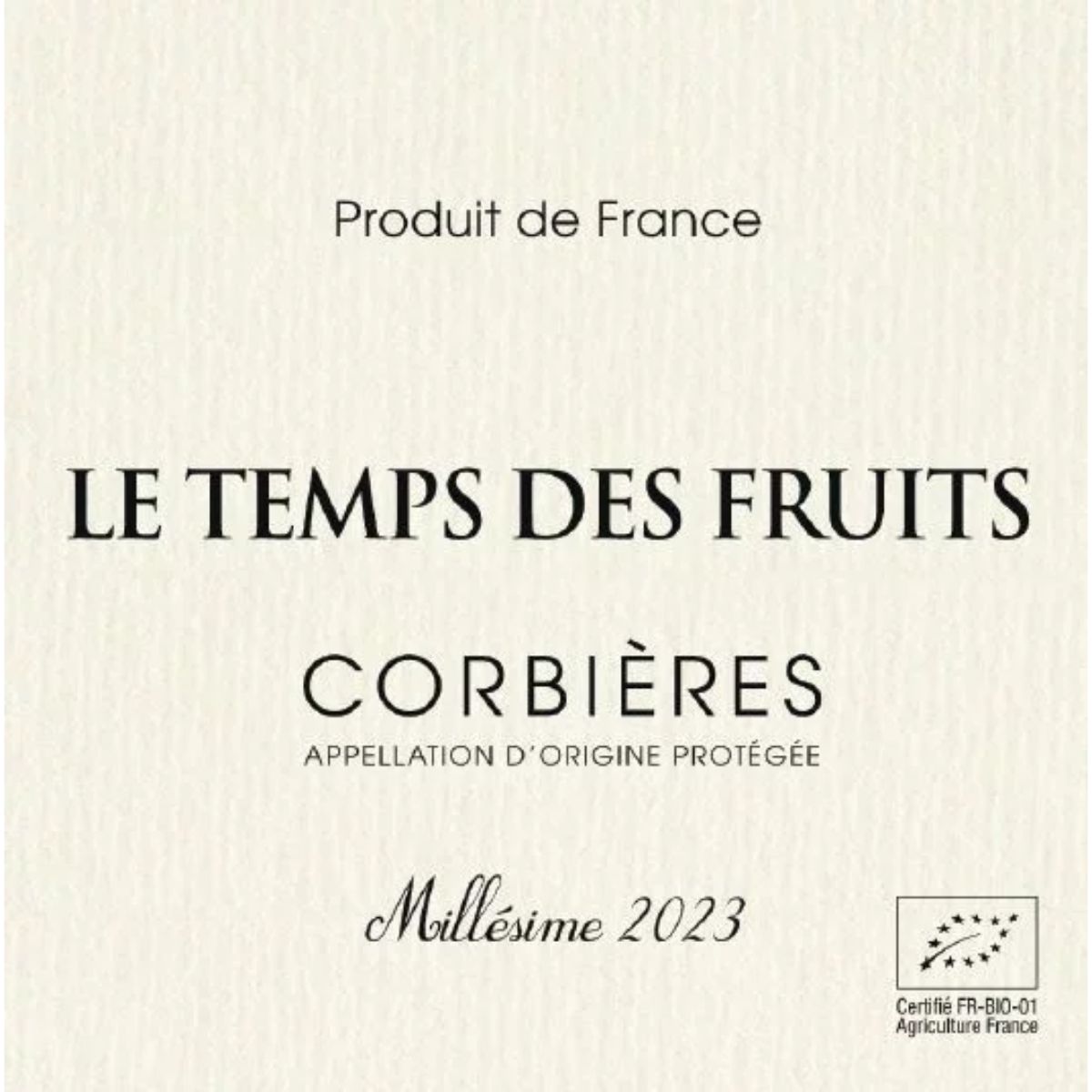 TEMPS DES FRUITS ETIQUETTE