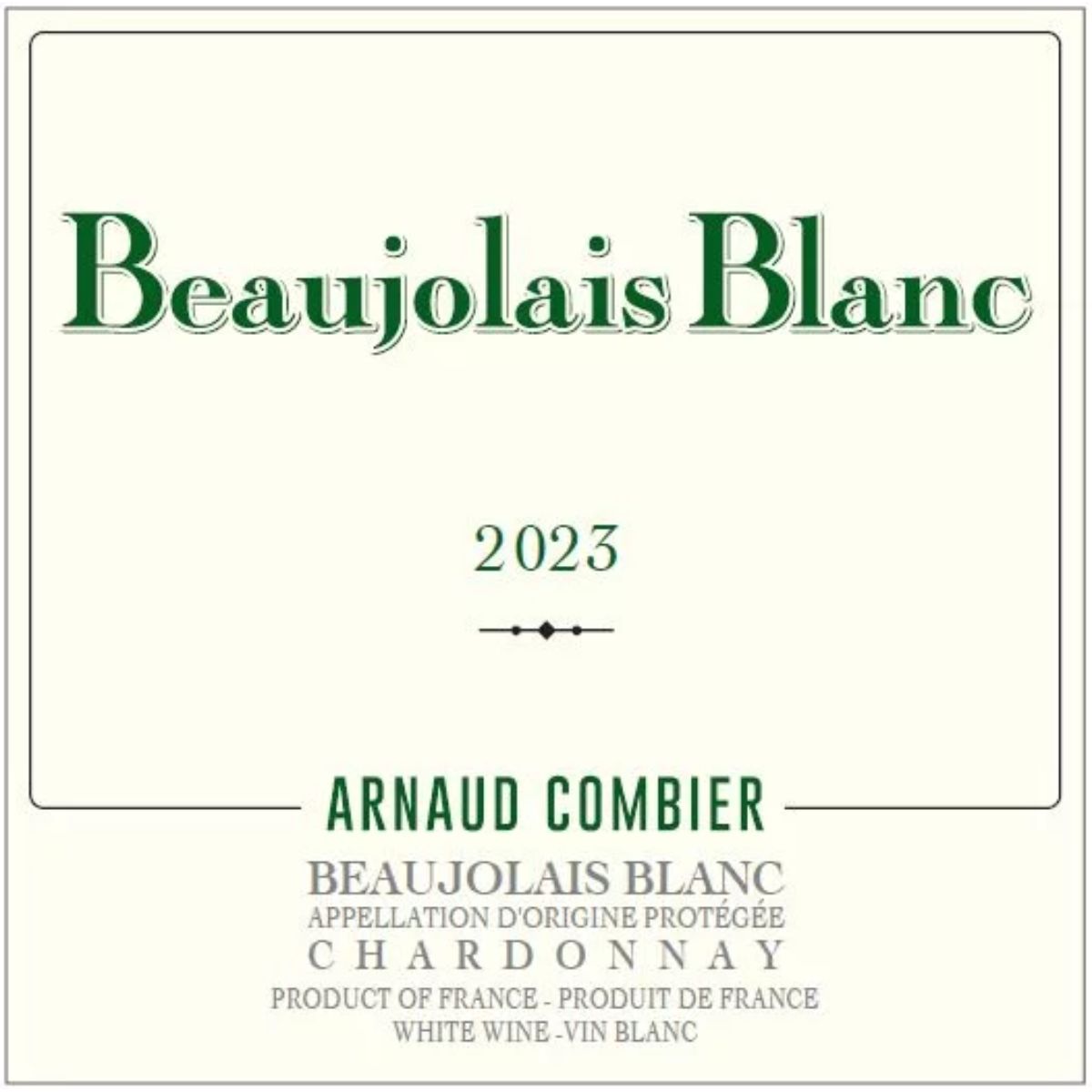 COMBIER BEAUJOLAIS BLANC BIO