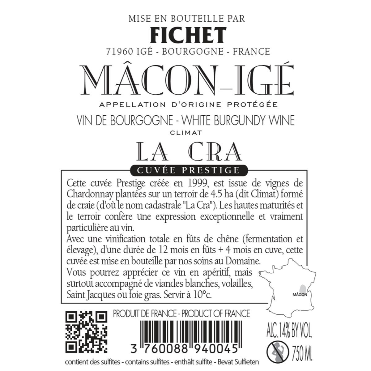 FICHET ETIQUETTE LA CRA