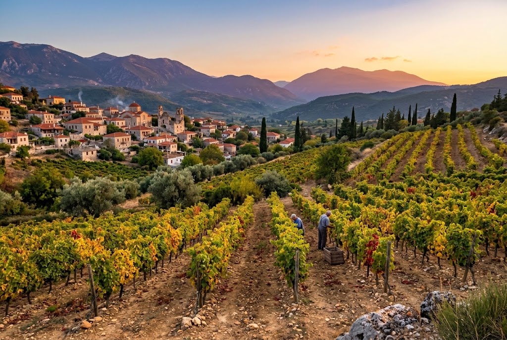Paysage de vignoble grec