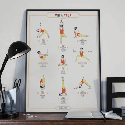affiche vin & yoga