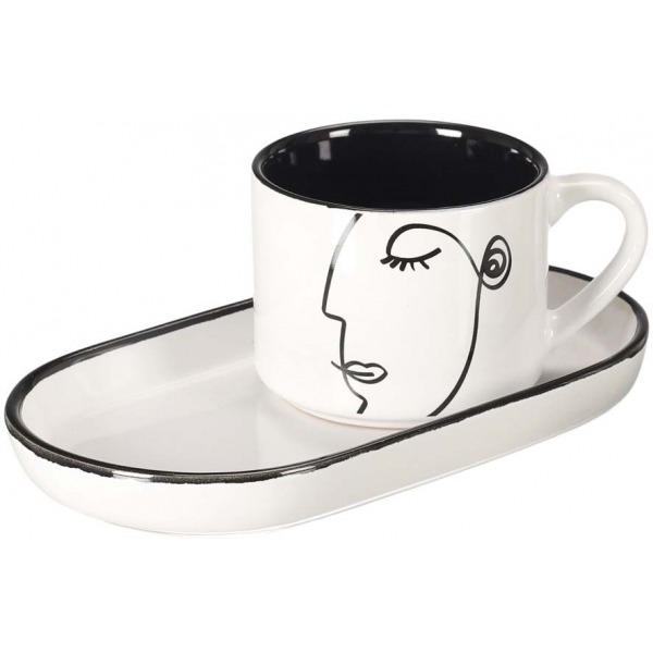 Mug-soucoupe-porcelaine-Arty-Motif-noir-blanc