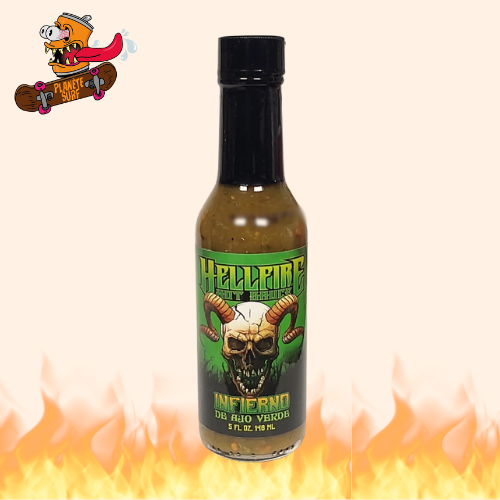 SAUCE HELLFIRE HOT SAUCE INFIERNO DE AJO VERDE 148 ML