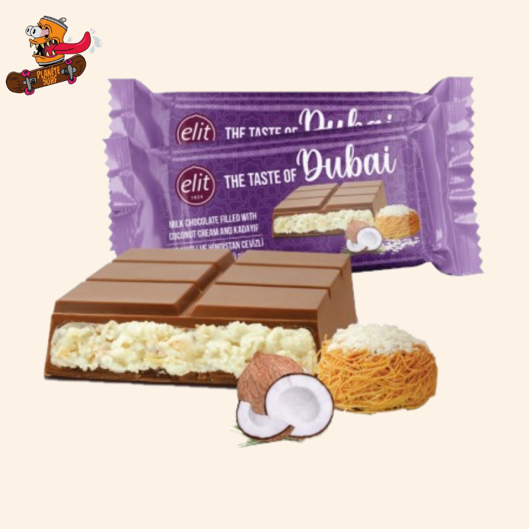 Elit The Taste of Dubai - Chocolat au Lait Fourré à la Crème de Noix de Coco et Kadayif 90g