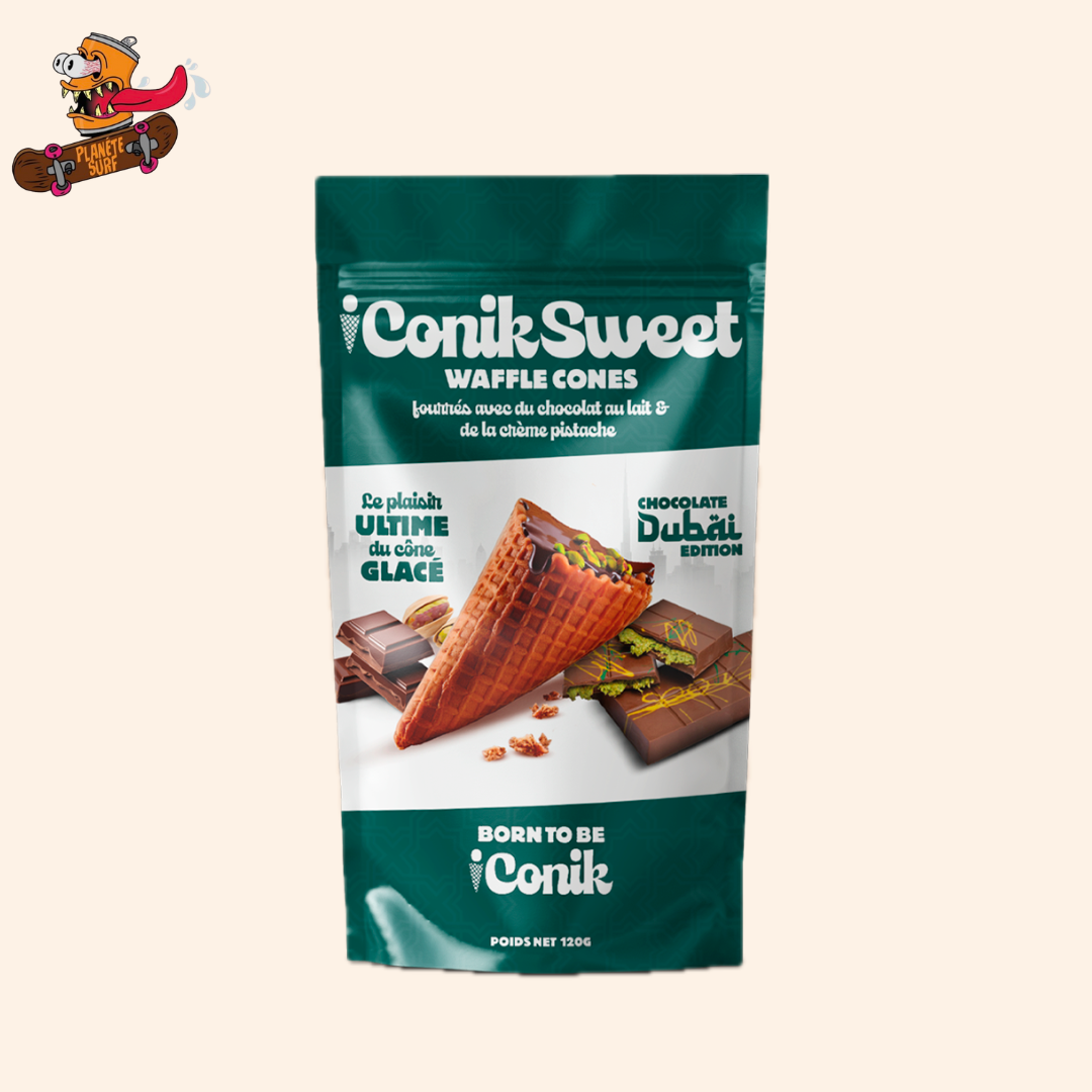 IConiksweet - Waffle Cones - Chocolat Au Lait & Crème De Pistache - Dubai Edition