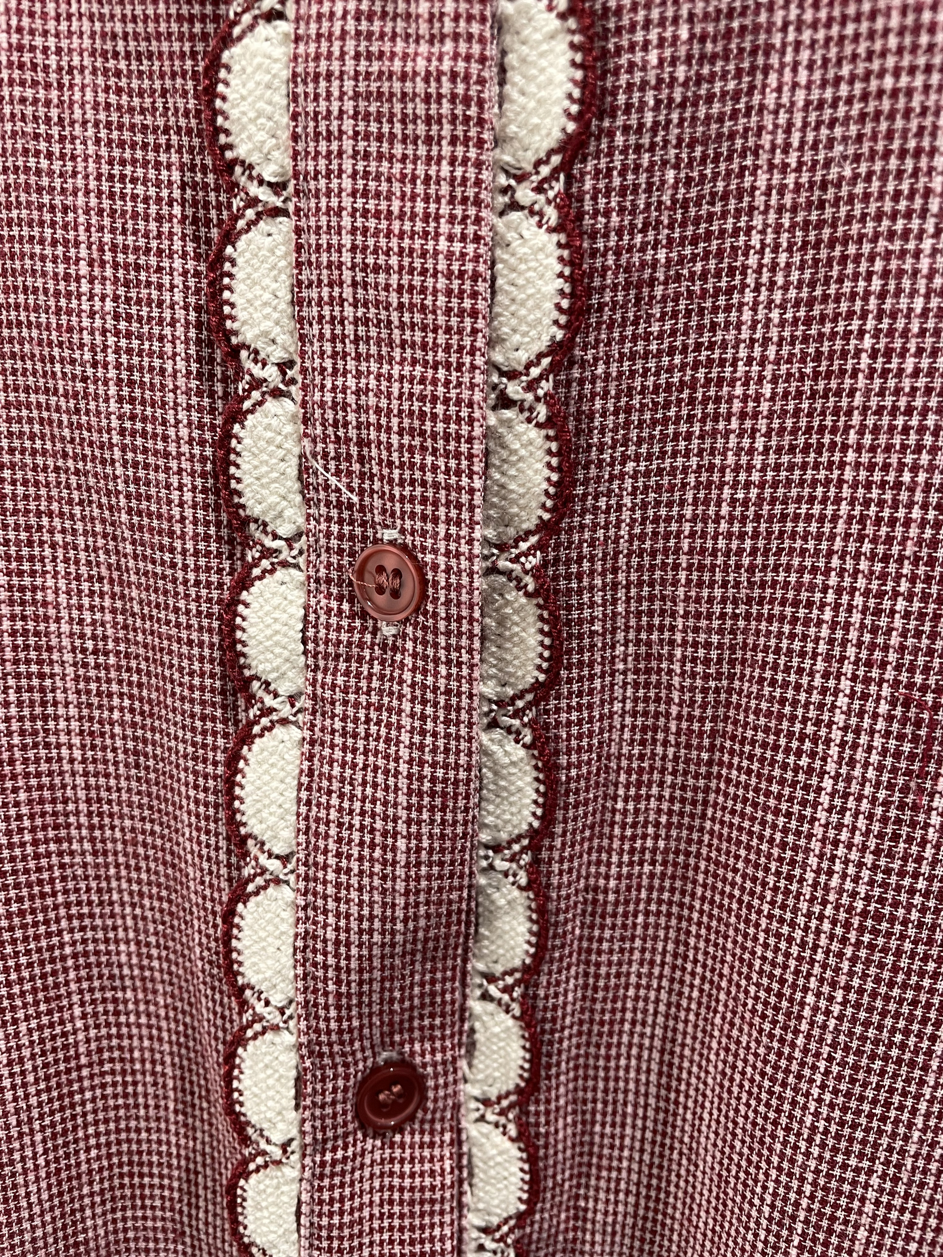 CHEMISE A CARREAUX BORDEAUX