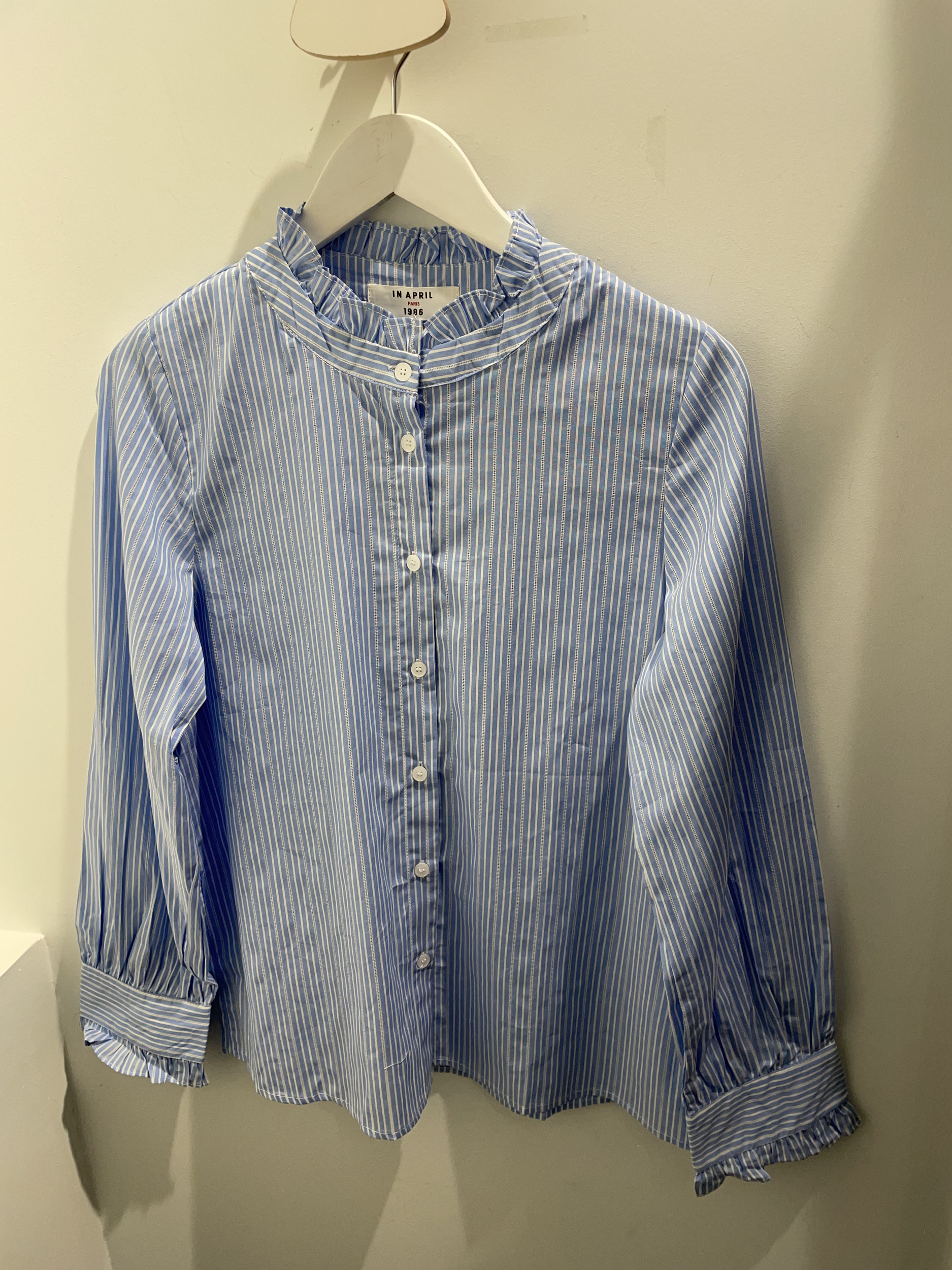 CHEMISE RAYEE BLEU CIEL 2