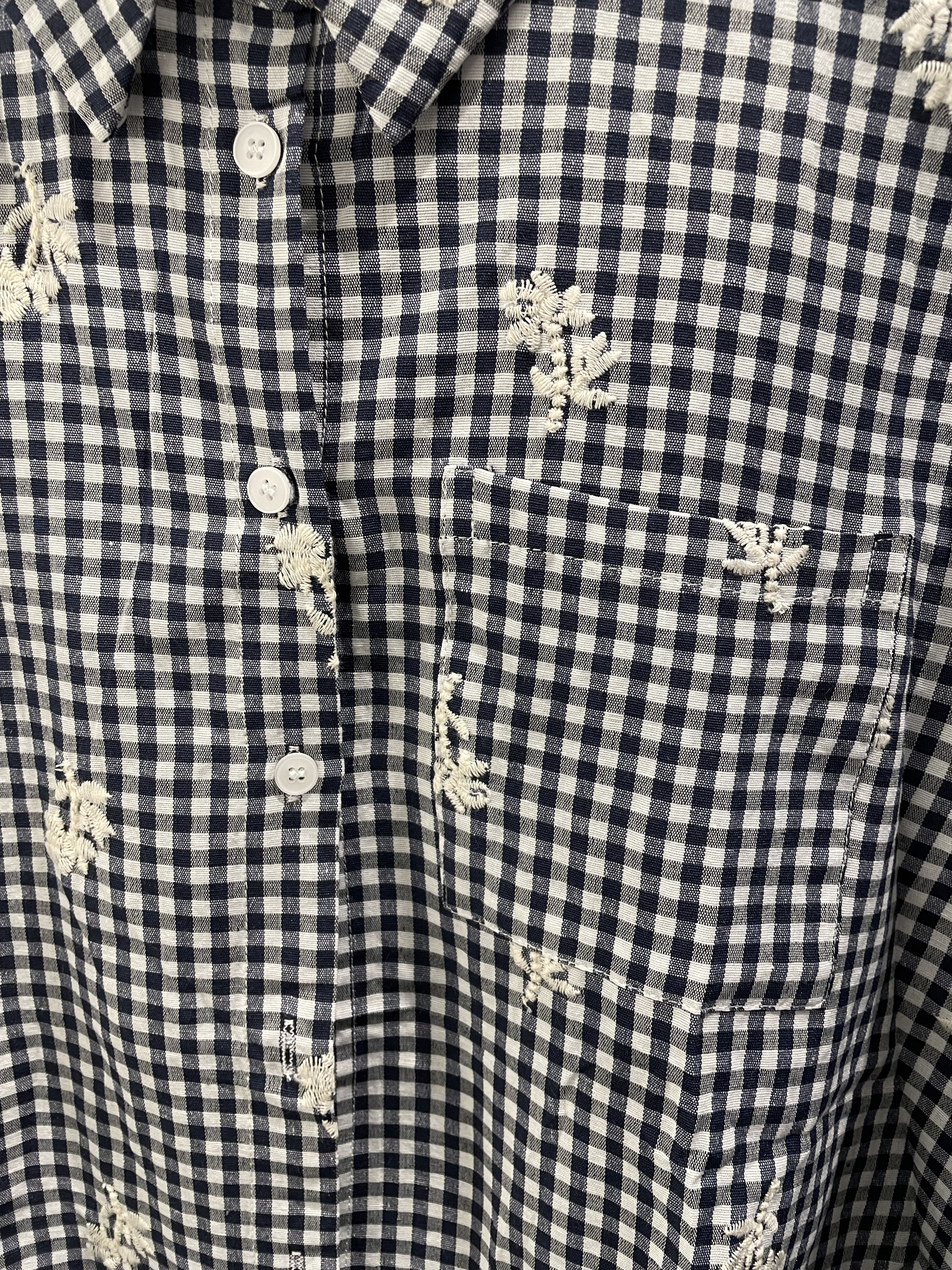 CHEMISE A CARREAUX BRODEE