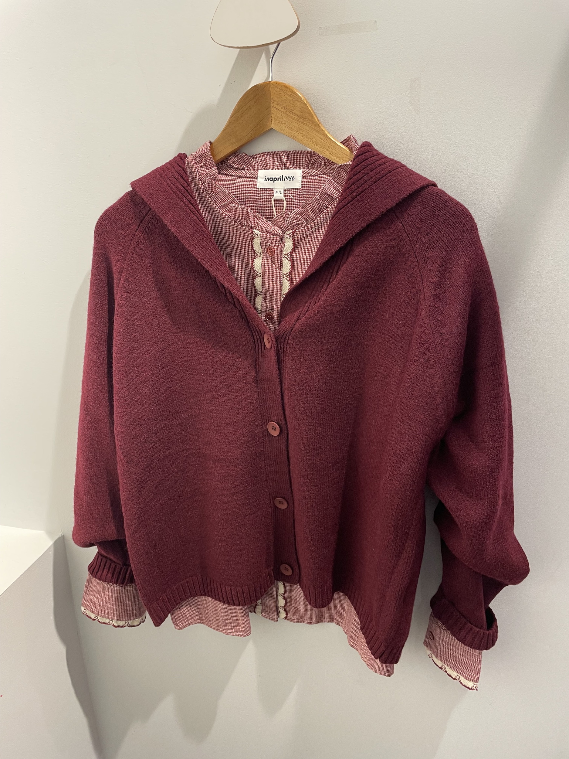 GILET COL MARIN BORDEAUX 2