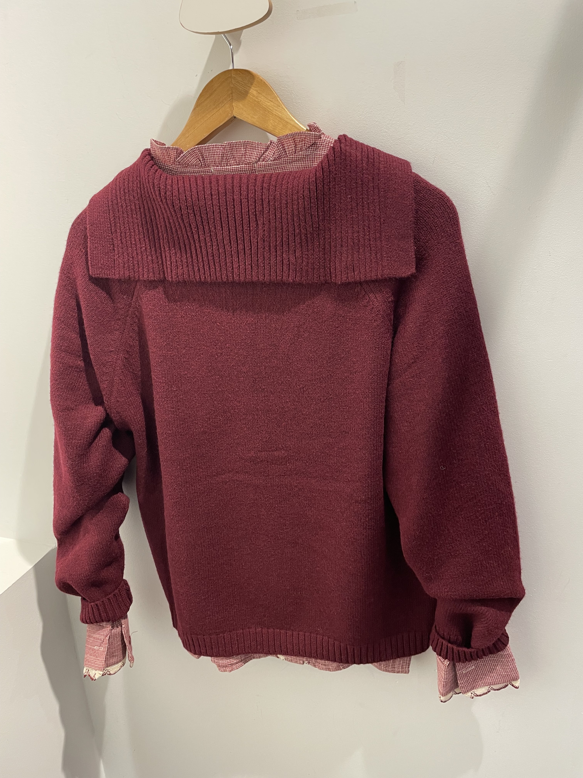 GILET COL MARIN BORDEAUX