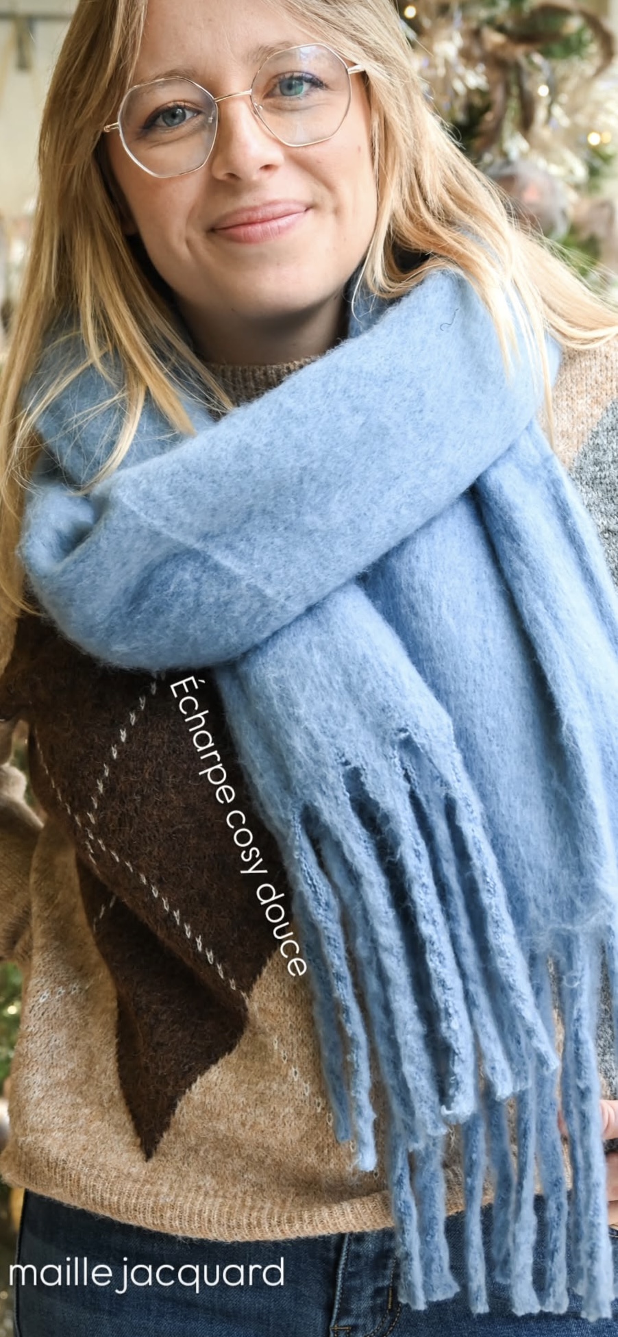 ECHARPE BLEU CIEL