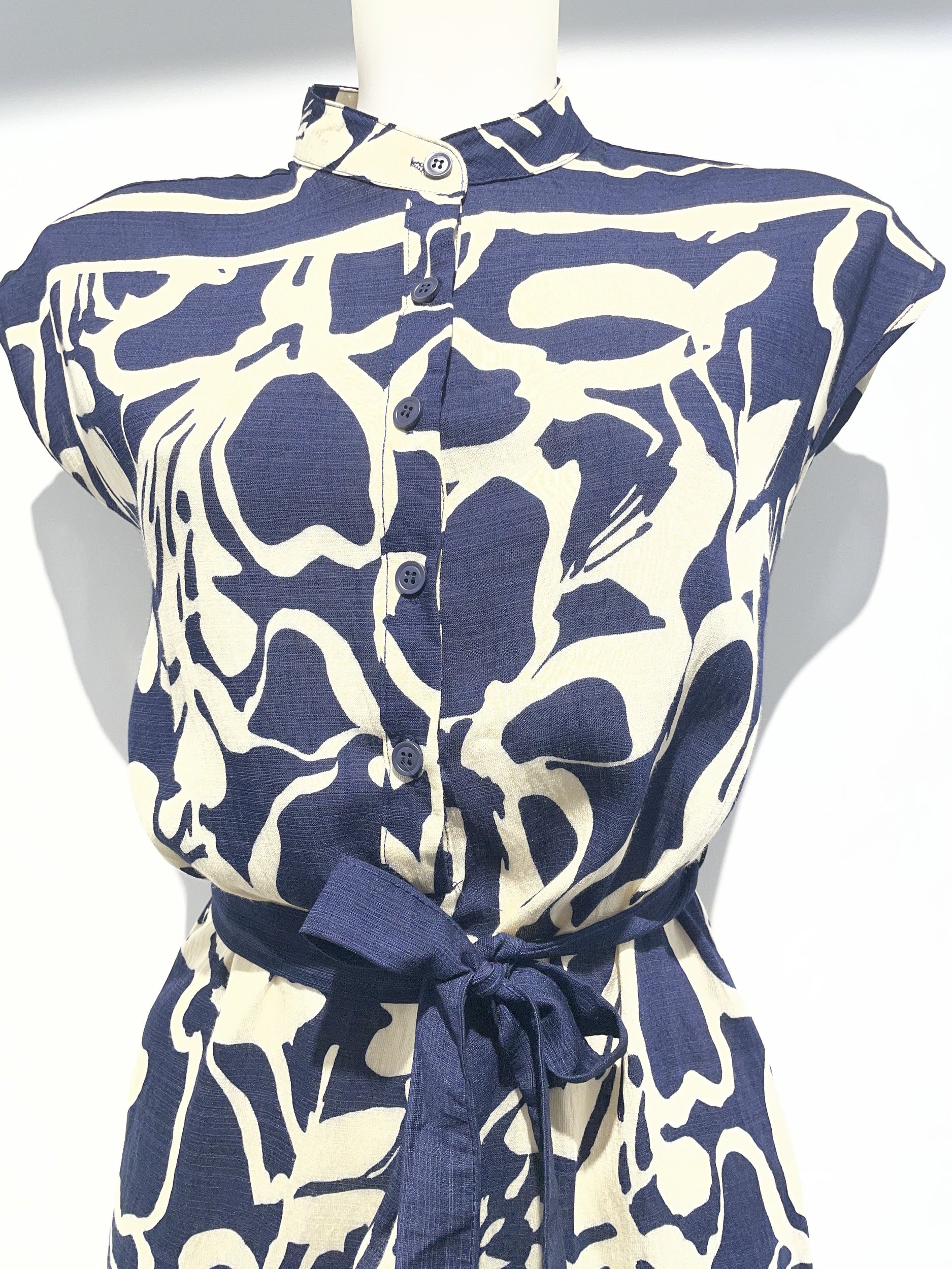 ROBE IMPRIMEE BLEU MARINE SKATIE