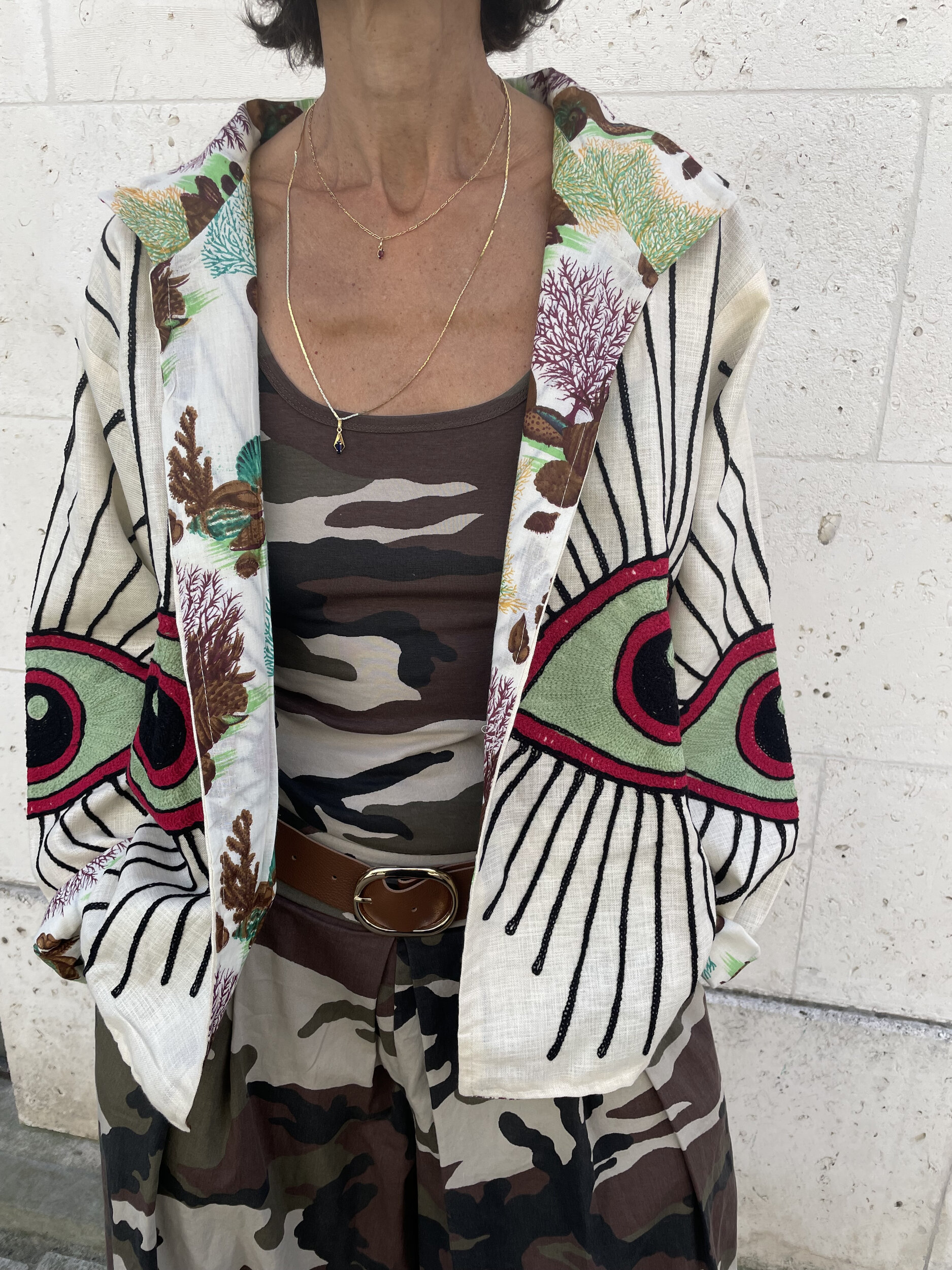 VESTE BRODEE VERTE 1