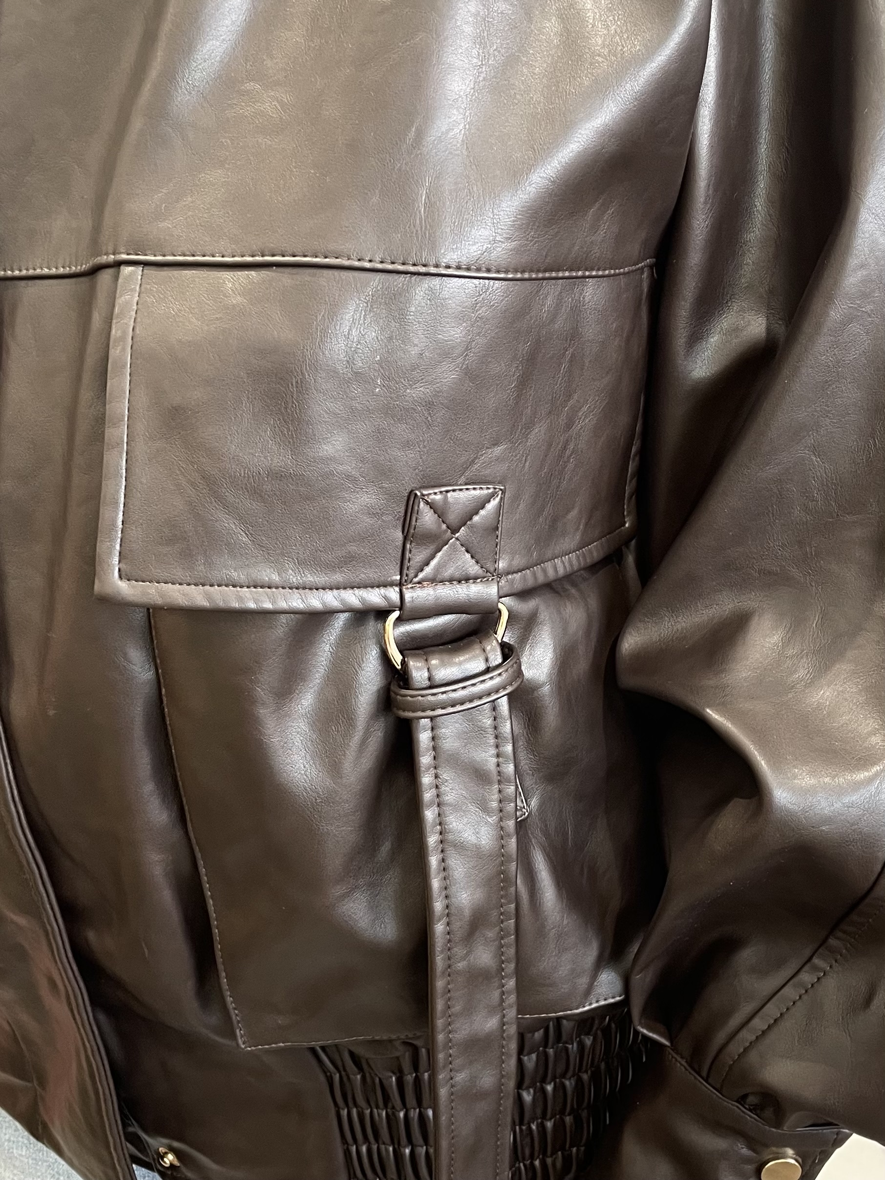 BLOUSON SIMILI CHOCOLAT