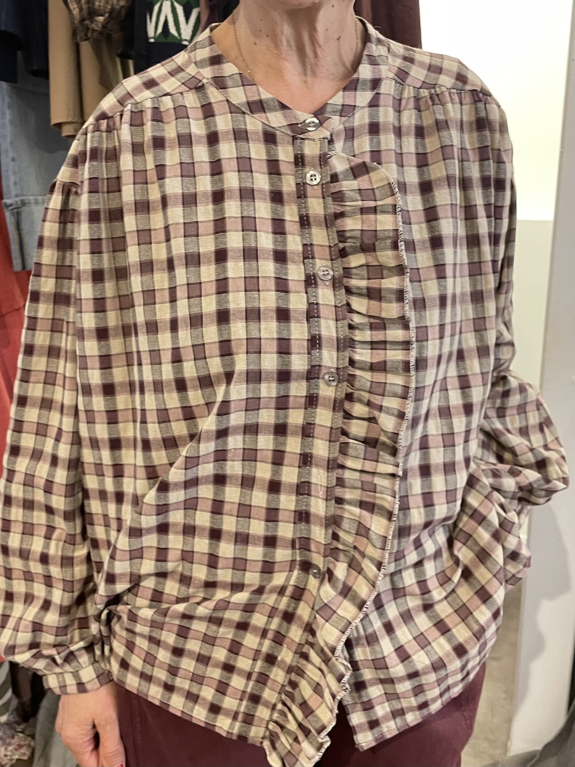 CHEMISE A CARREAUX BORDEAUX