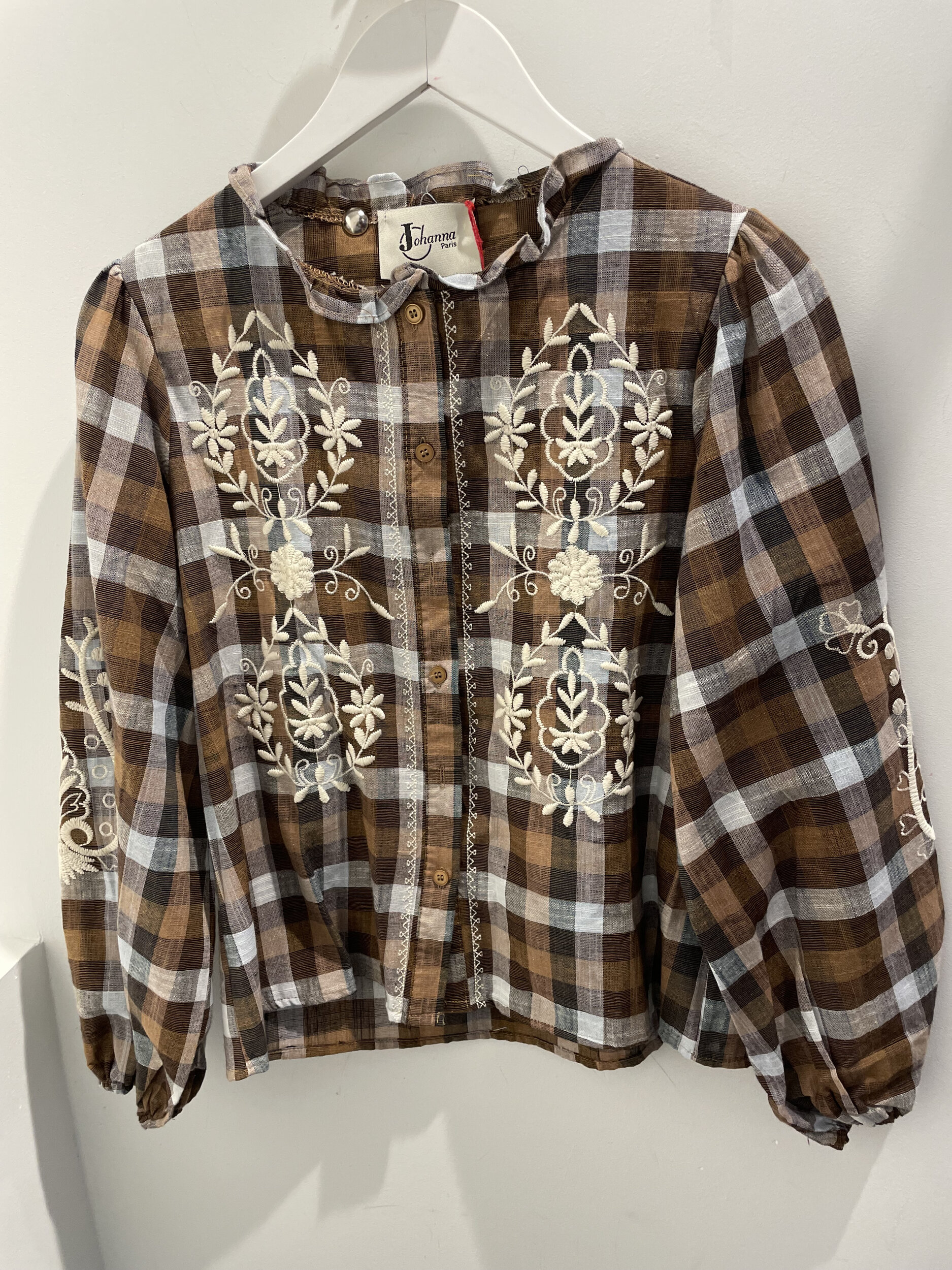 CHEMISE A CARREAUX BLEU ET MARRON