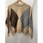 PULL JACQUARD BEIGE MARRON GRIS