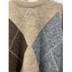 PULL JACQUARD BEIGE MARRON GRIS 2