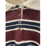 PULL RAYE BORDEAUX