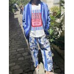PANTALON IMPRIME BLEU 2