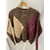 PULL JACQUARD MARRON BORDEAUX BEIGE