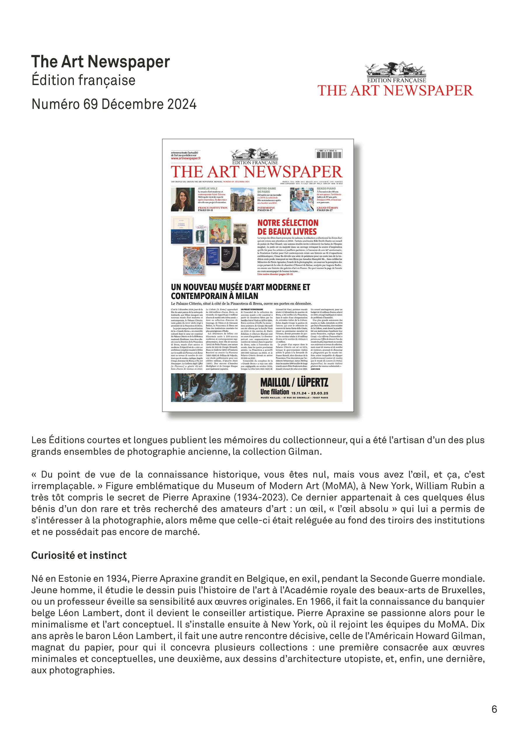 Revue de presse jpeg LImage à venir - The Art Newspaper