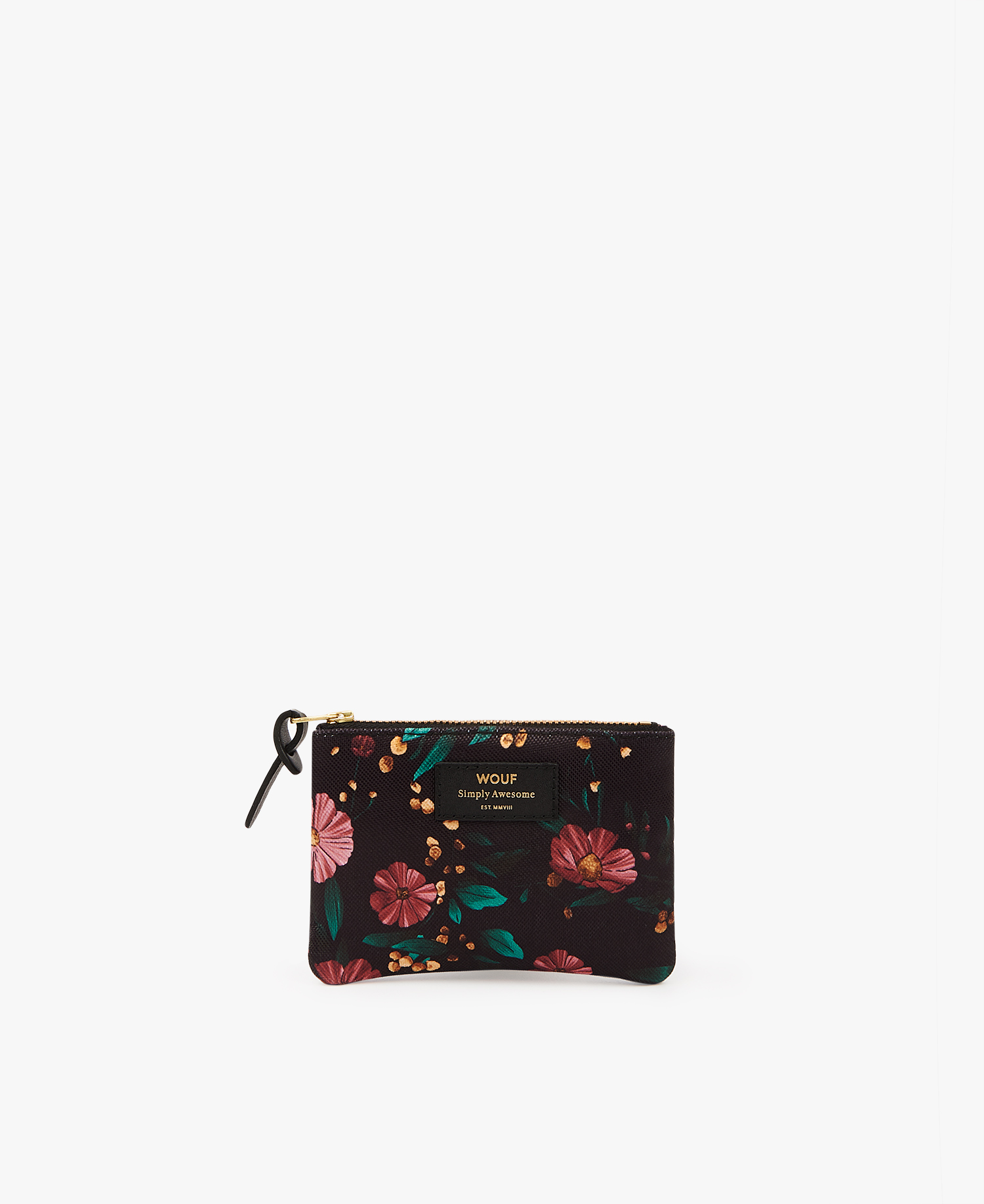 Black-Flowers-Small-Pouch-Bag-Front