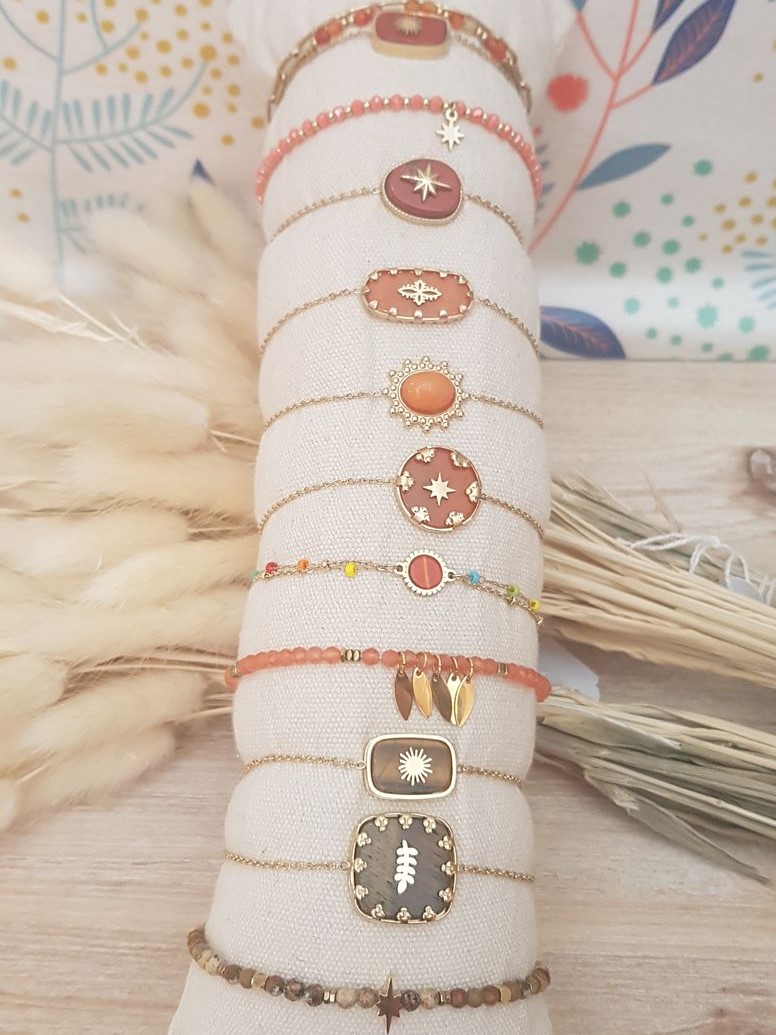 ACIER bracelet chaine orange