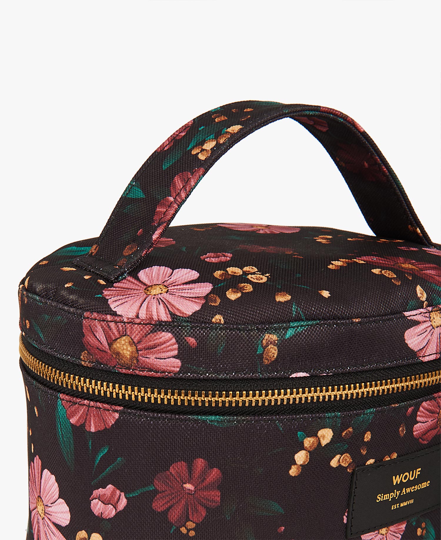 Black-Flowers-XL-Makeup-Bag-Detail