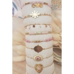 ACIER bracelet chaine rose (3)