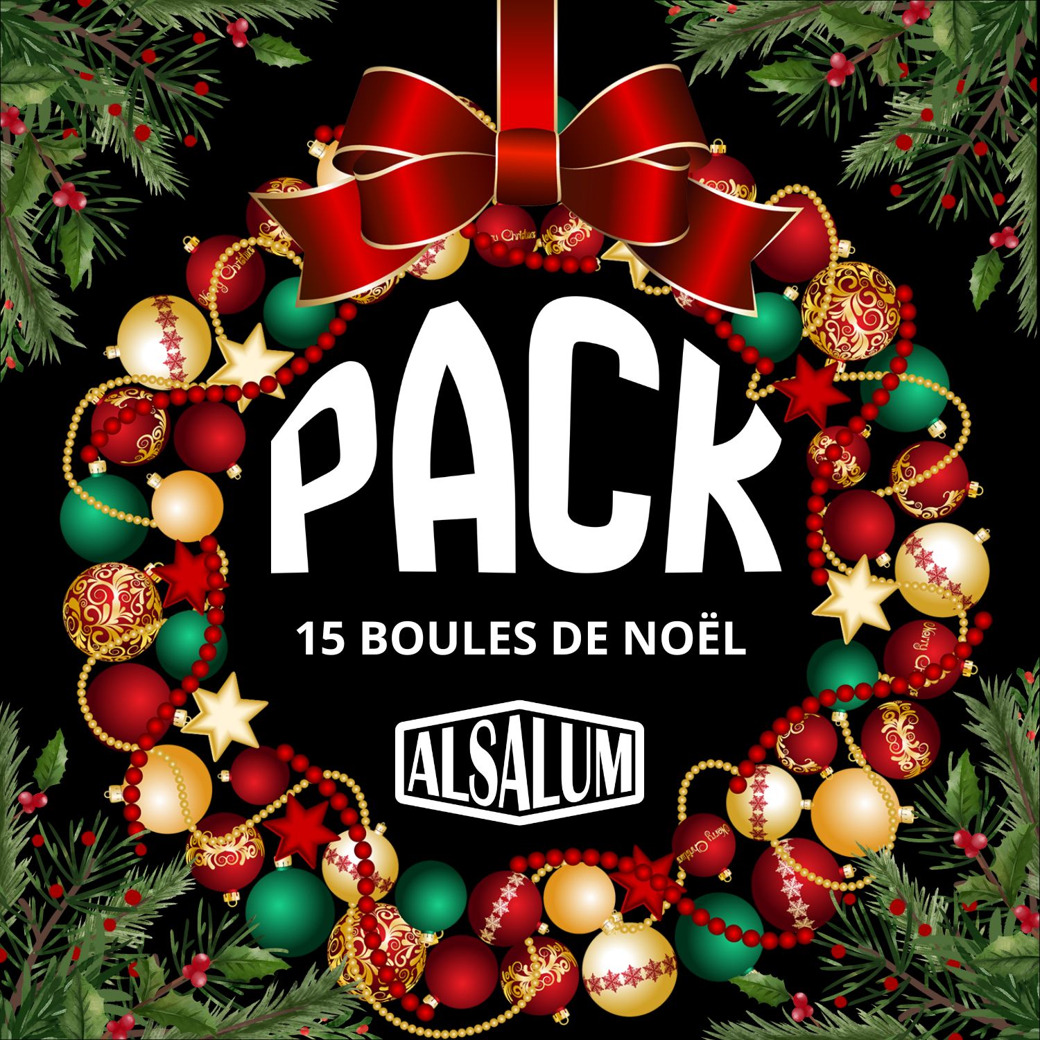 PACK 15 BOULES DE NOEL