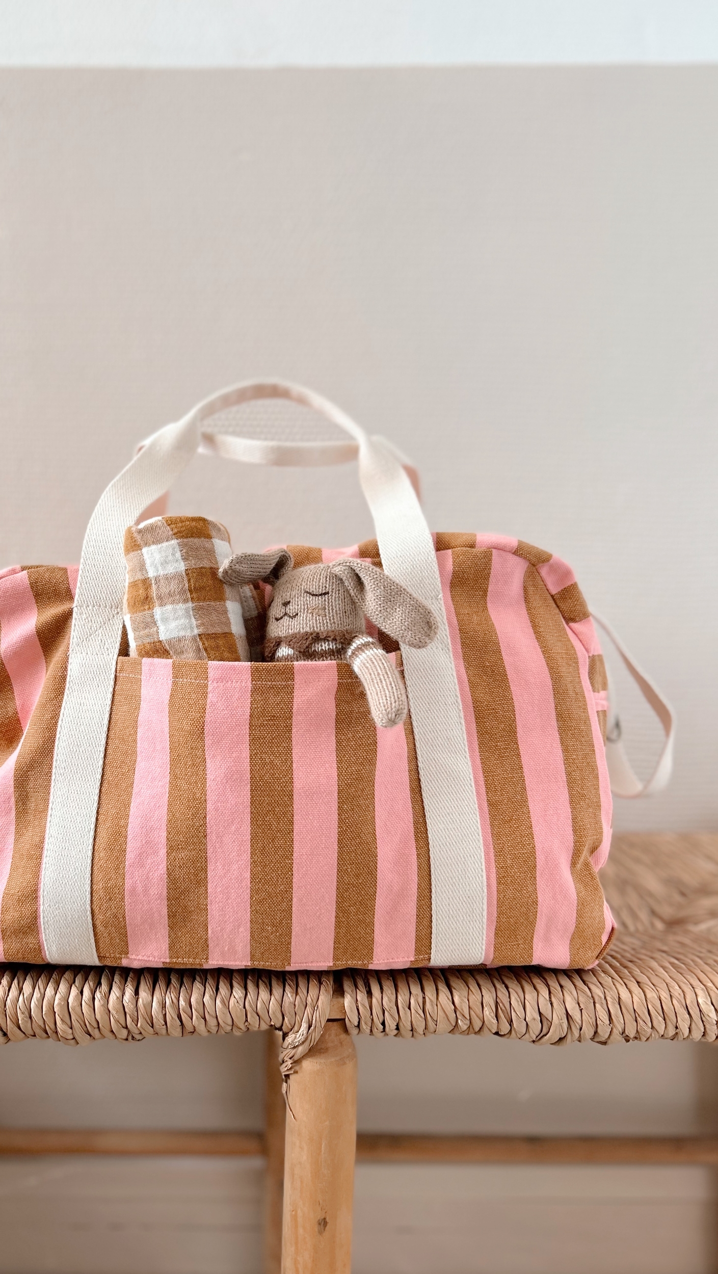 RAPHAEL STRIPES CARAMEL STRAWBERRY - BIANCA VICHY CARAMEL