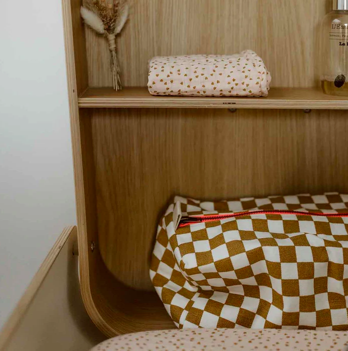 VIC DAMIER CARAMEL TROUSSE DE TOILETTE ROSE IN APRIL2