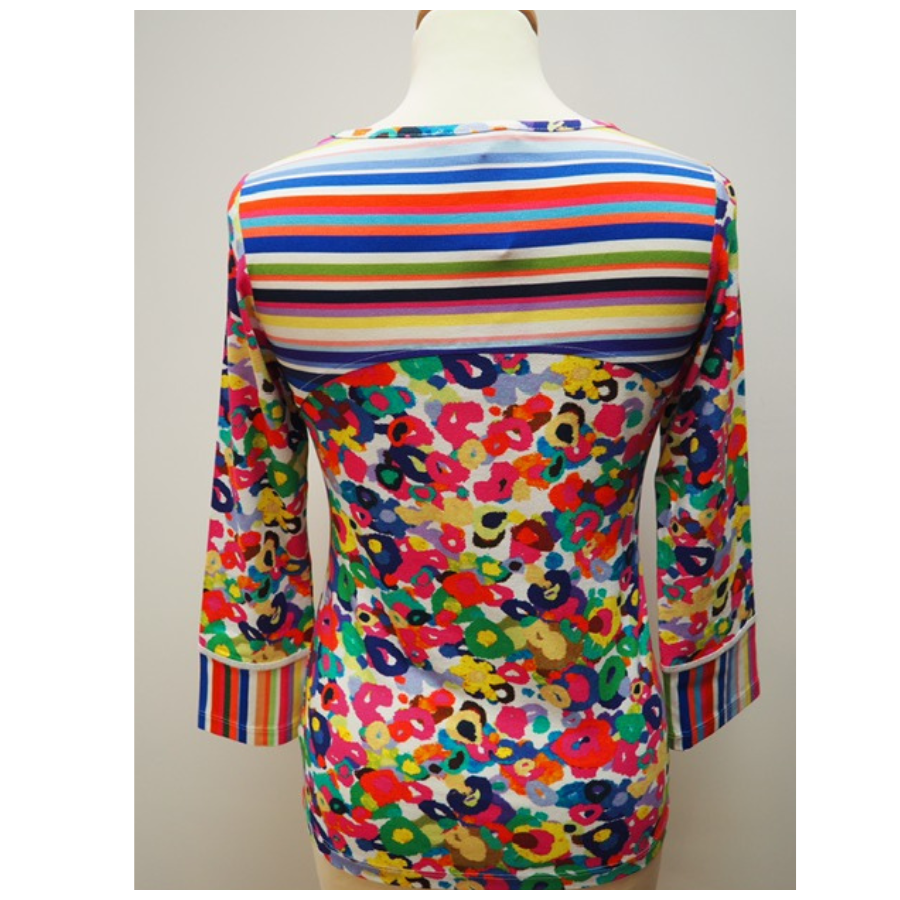 t-shirt-olivier-philips-colore-motifs-geometriques-floraux