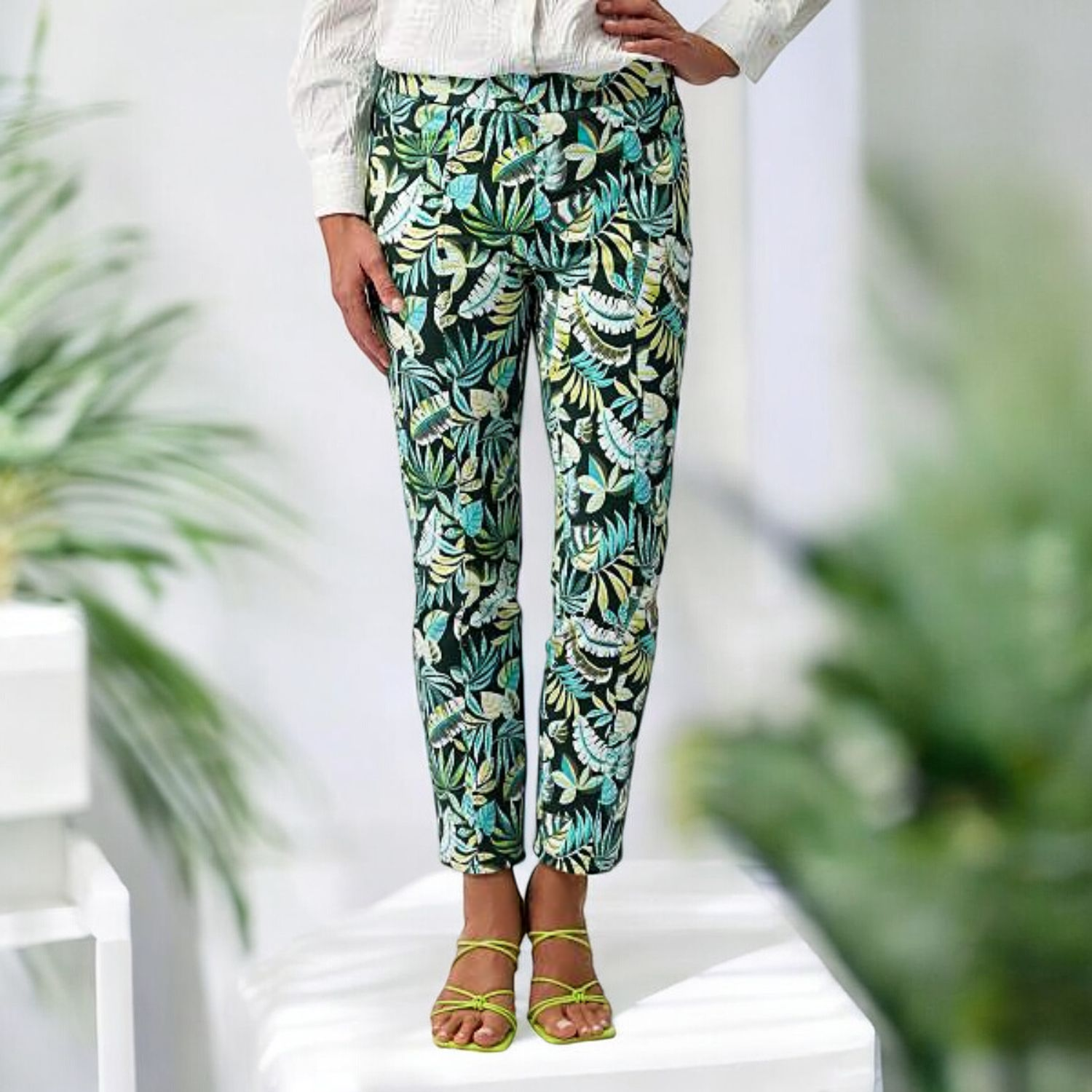 pantalon-frank-walder-imprime-feuilles