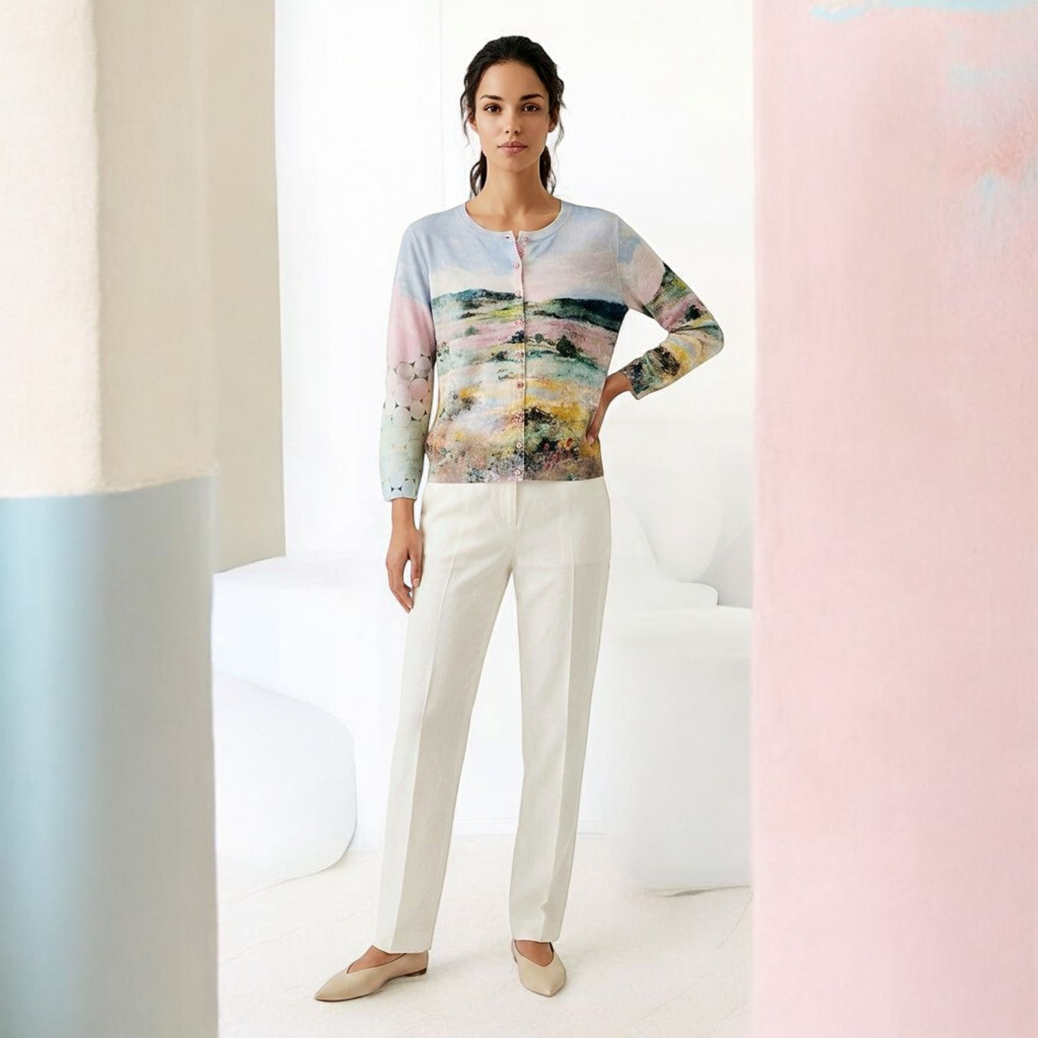 jeis-cardigan-paysage-pastel-manches-3/4-C205
