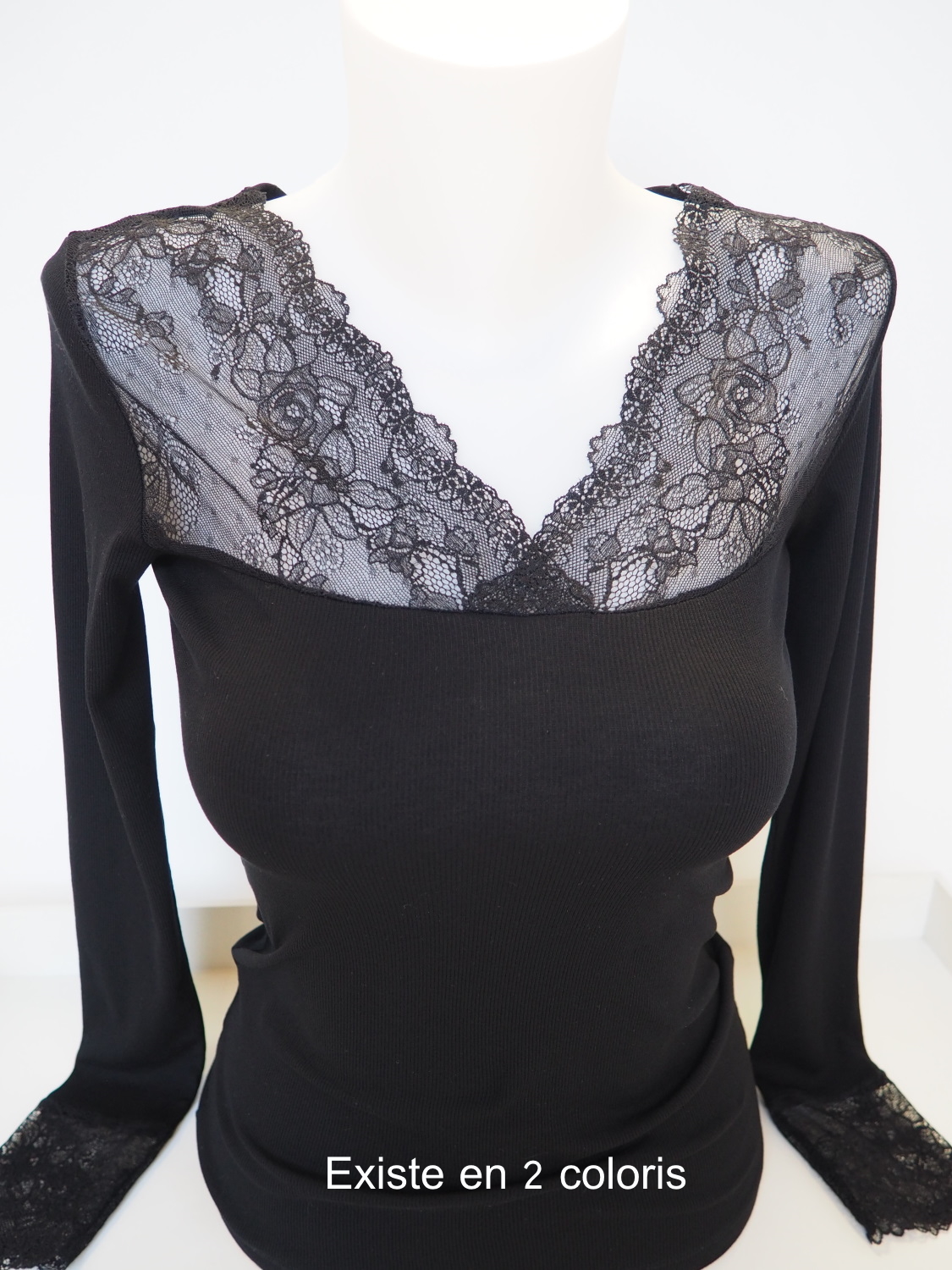 T-shirt Micromodal Noir FRALY